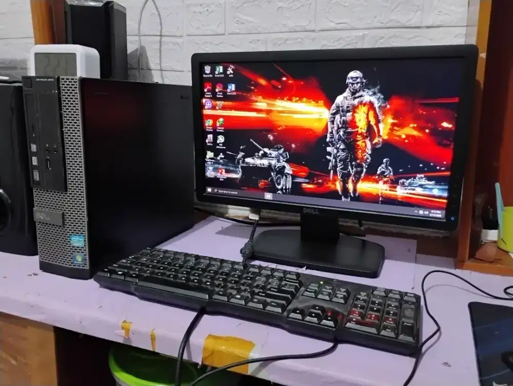 Pc dell slim / intel core i7 + ram 8gb + monitor 19inch siap pakai