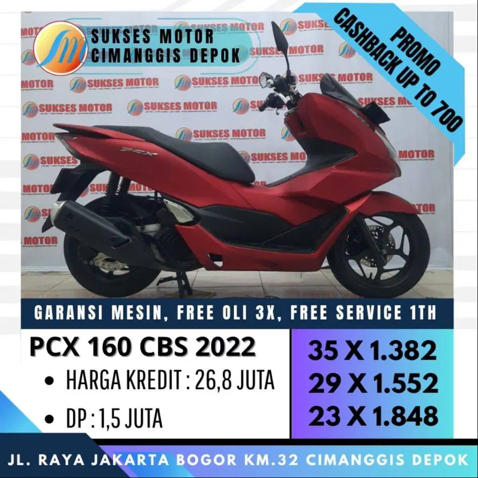PCX 160 CBS 2022 TERMURAH CASH KREDIT CICILAN RINGAN [SUKSES MOTOR]