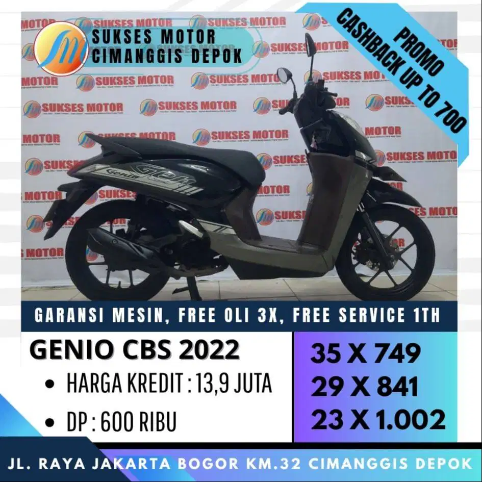 GENIO CBS 2022 KREDIT DP 600 CICILAN TERJANGKAU [SUKSES MOTOR]
