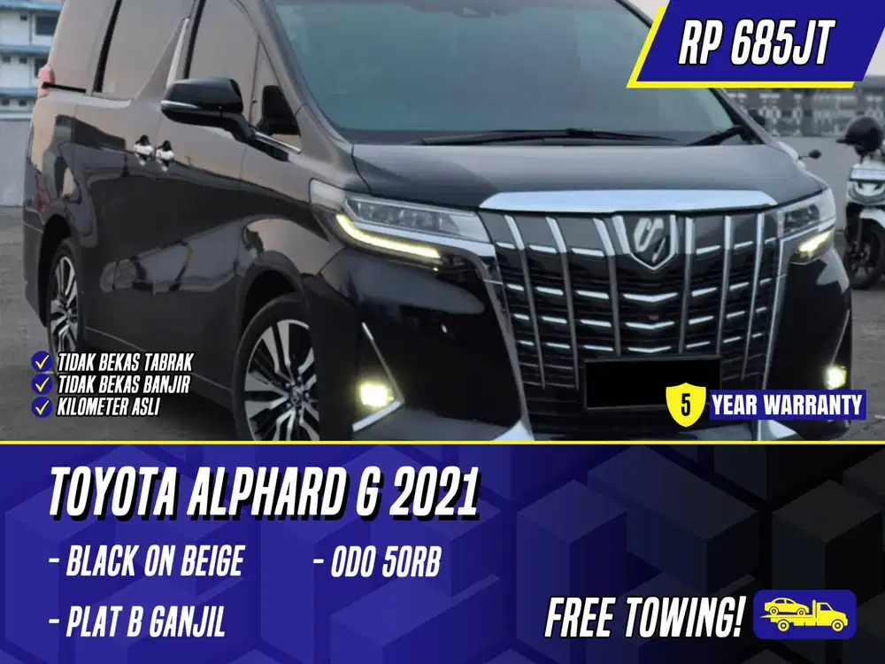 Toyota Alphard G 2021 Black on Beige Hitam