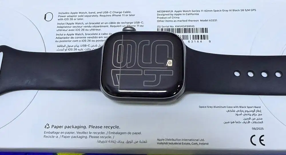 Apple watch 11 42mm grey gps, Ex saudi inter