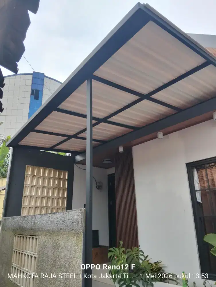 Kanopi minimalis atap alderon single layer