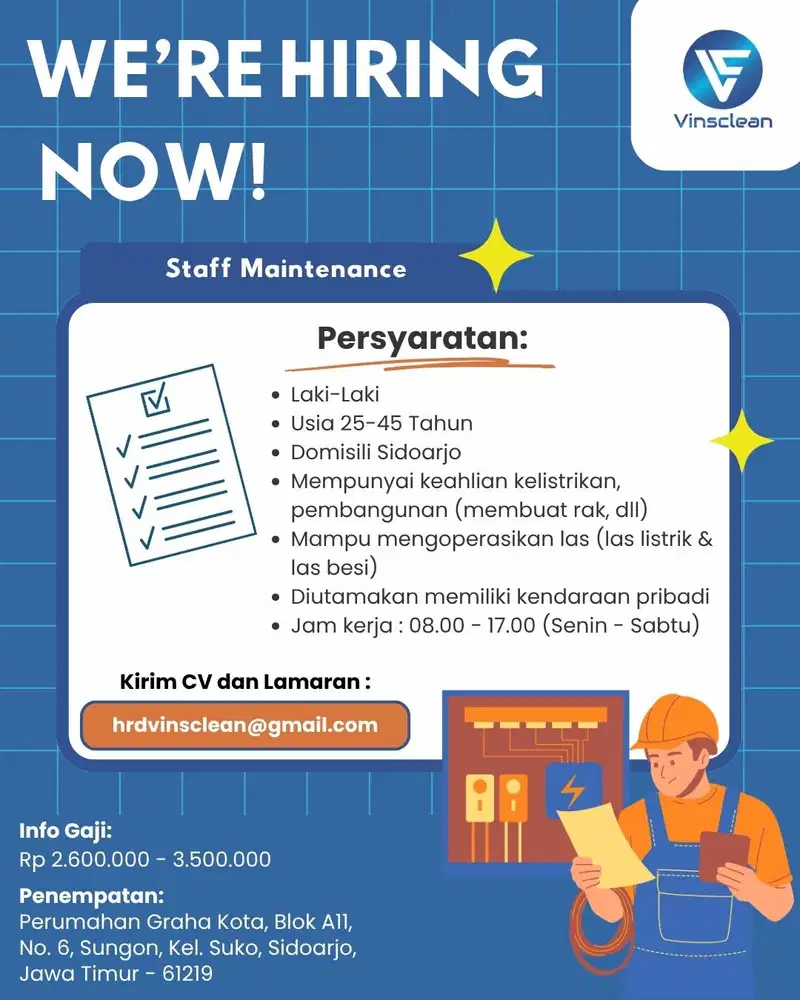 LOWONGAN KERJA MAINTENANCE
