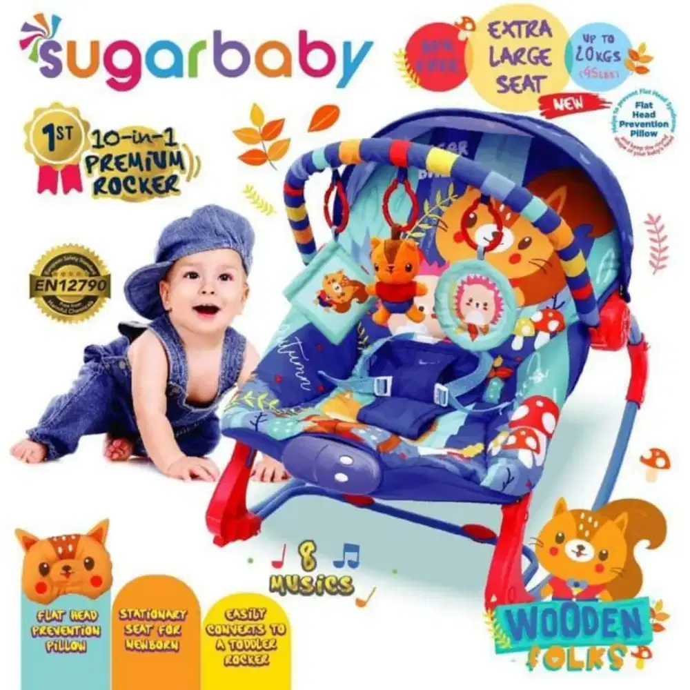 Preloved Sugarbaby 10in1 Premium Rocker/Ayunan Bayi
