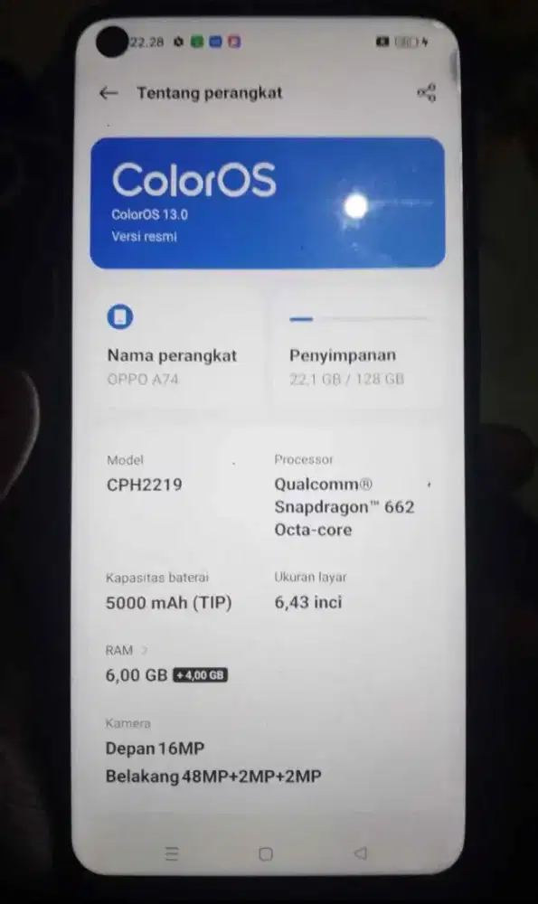 oppo A74 jual cepet aja