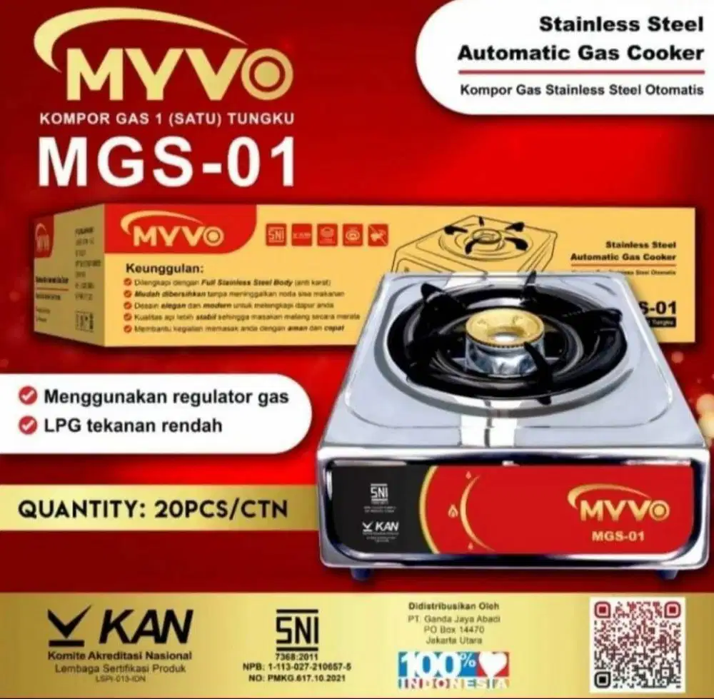 Kompor 1 Tungku Stainlish ( MYVO )