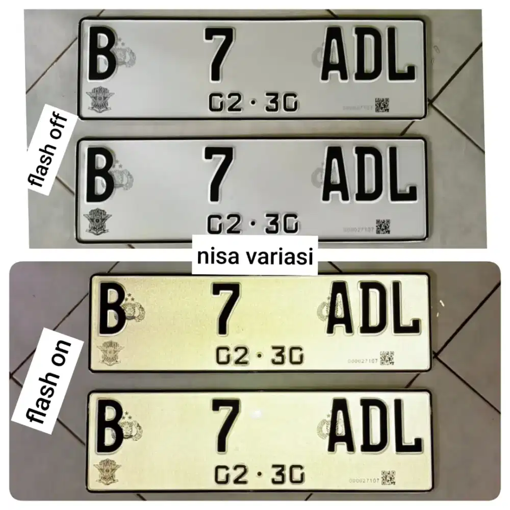 plat mobil barcode reflektif yang bisa menyala font terbaru dapat 2PCS