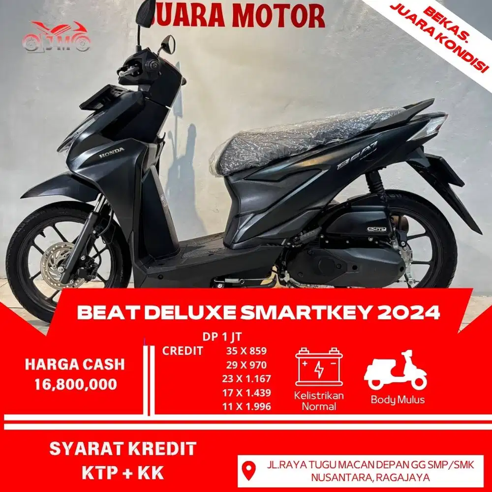 BEAT DELUXE 2024 SMARTKEY DP 1 JT ANGSURAN RINGAN PROSES MUDAH