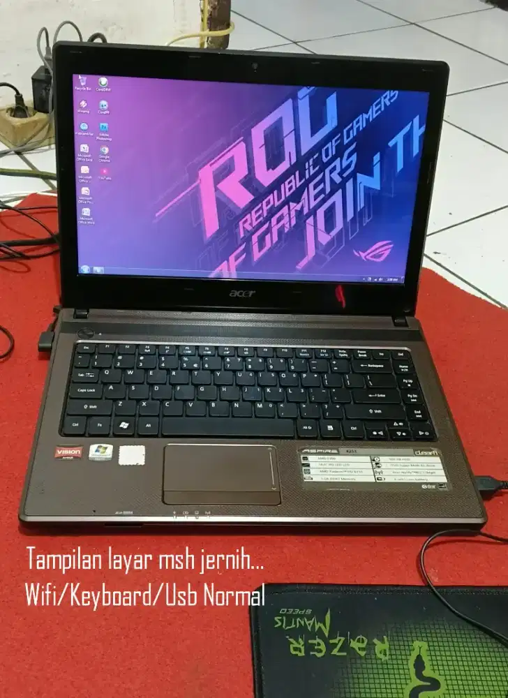 Laptop Acer Aspire 4253 Hdd 500gb nyaman buat belajar &Tugas
