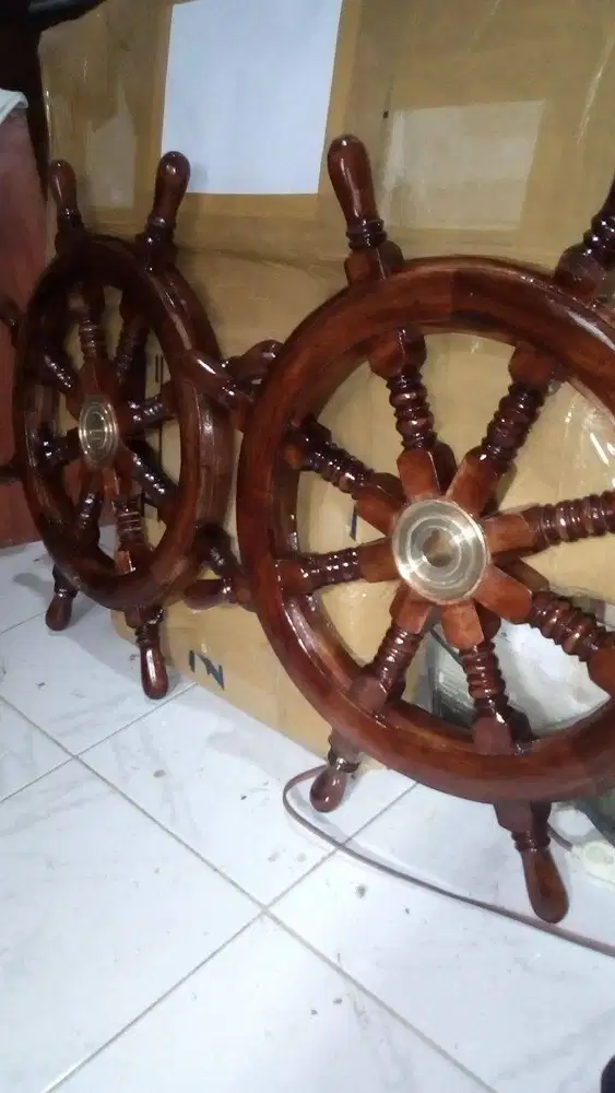 Kemidi kapal kayu 50 / Dekorasi kemudi kapal 50
