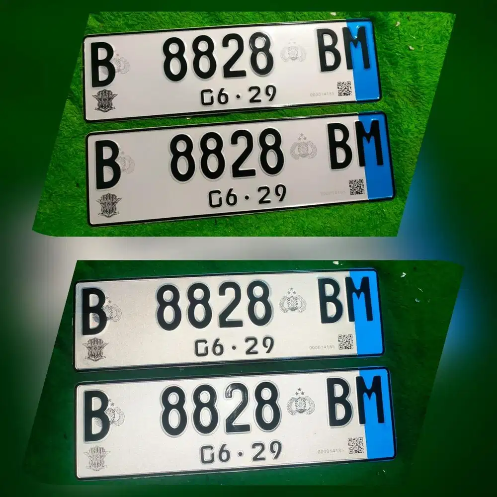 Plat mobil listrik barcode reflektif yang bisa menyala 2pcs