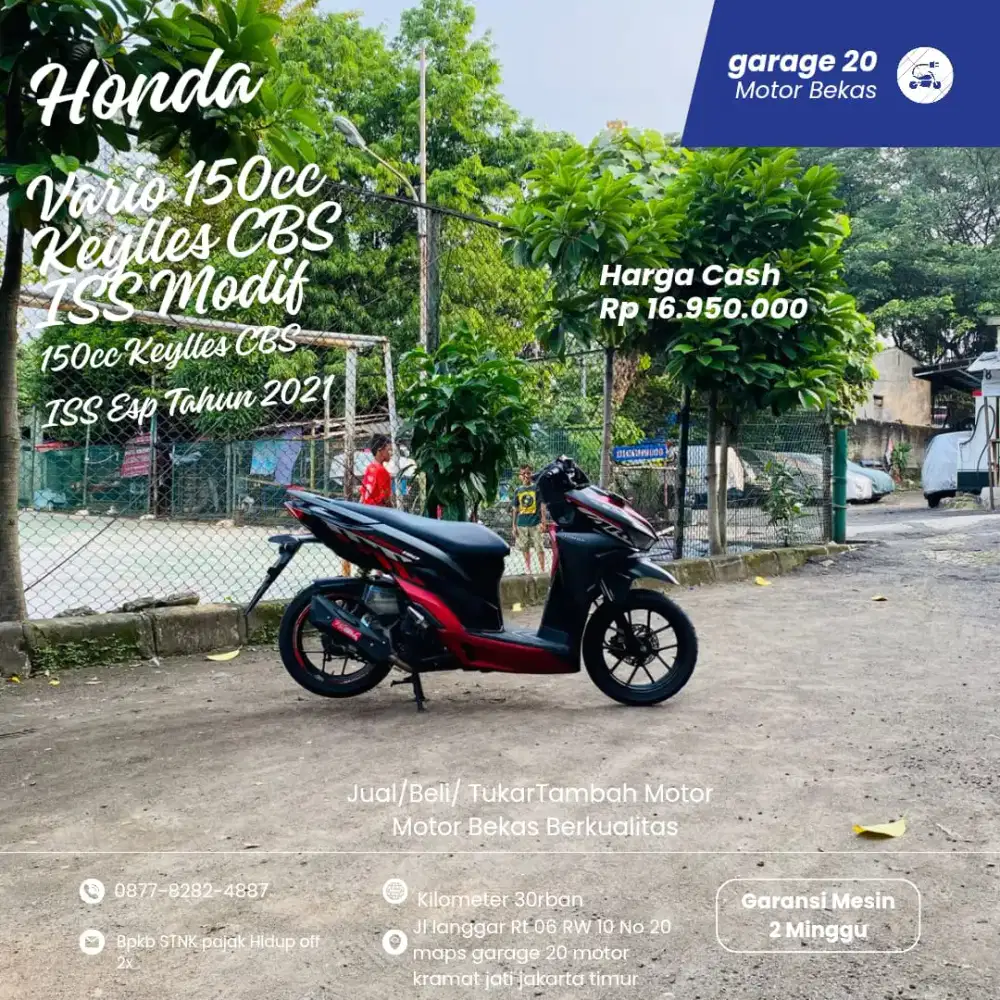 Honda Vario 150cc Keylles CBS ISS Esp Fi Tahun 2021 pajak off