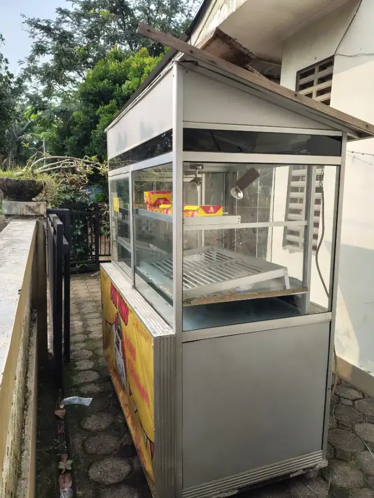 jual gerobak usaha chicken/ gorengan bahan alumunium full