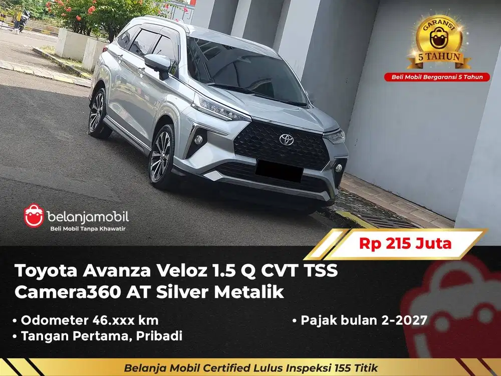 [ GARANSI 5TH ] Toyota Avanza Veloz 1.5 Q CVT TSS AT 2022/2023