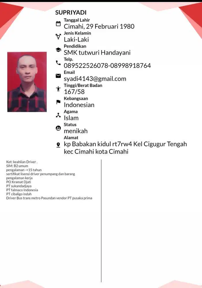 Mencari kerja sebagai Driver
