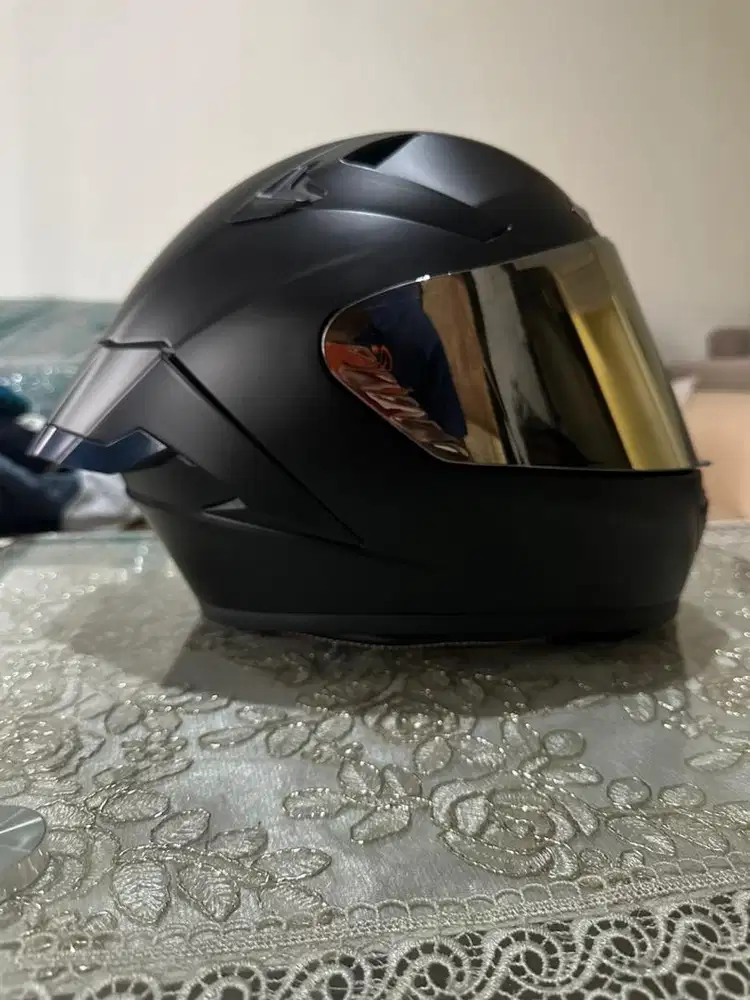 Helm ALV Genesis fullface black doff kaca silver