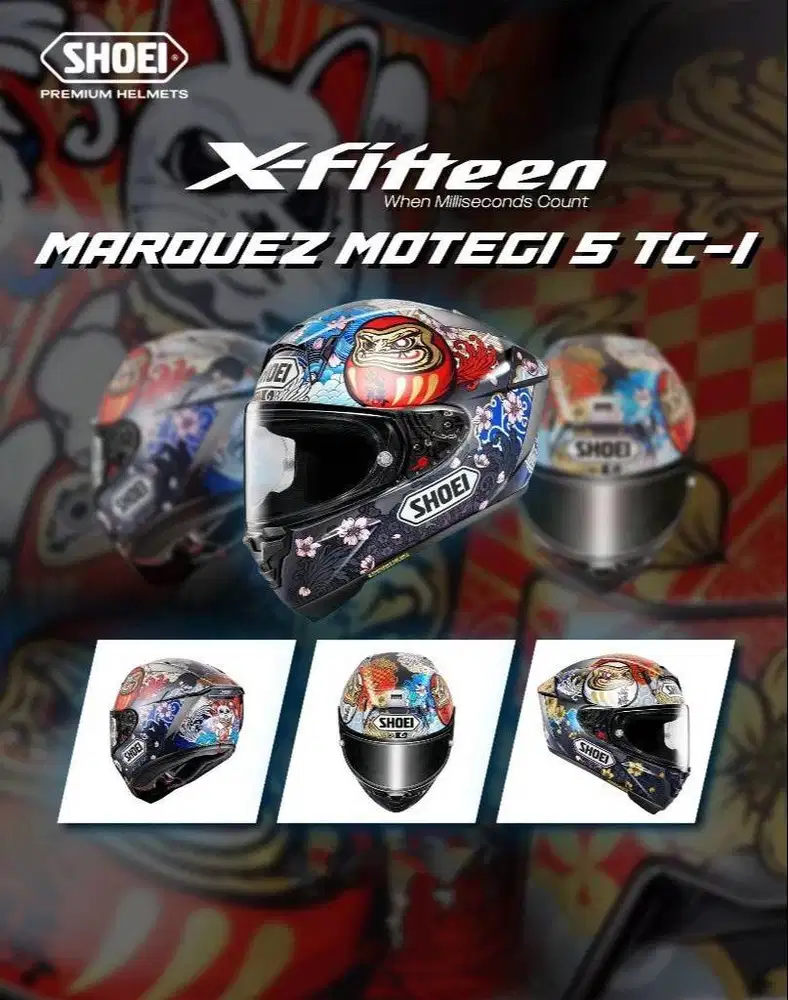 Shoei X15 Marquez Motegi5 TC-1 Red Grey XL ORIGINAL JAPAN