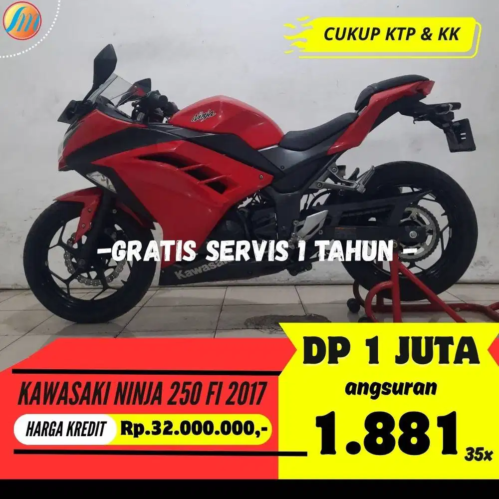 DP HANYA 1 JUTA KAWASAKI NINJA 250 FI 2017 SEKEN BERGARANSI TERAWAT