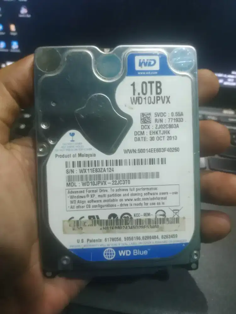 harddisk laptop 1tb sentil 100%