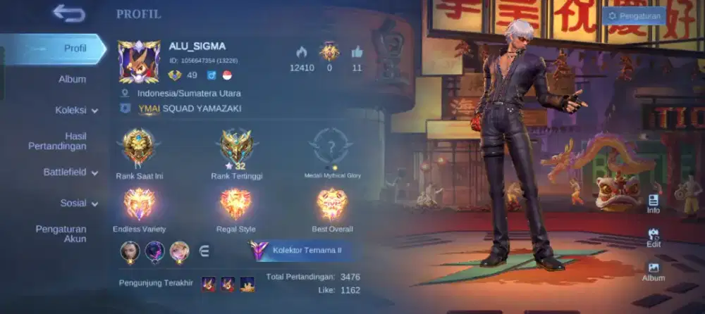 Jual akun mobile legends