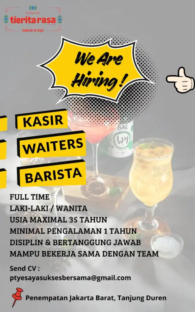 We Are Hiring Tjerita Rasa