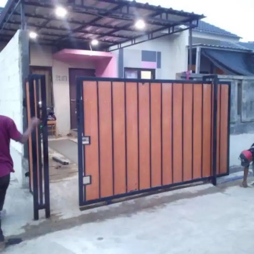 0027 pagar minimalis grc woodplank serat kayu