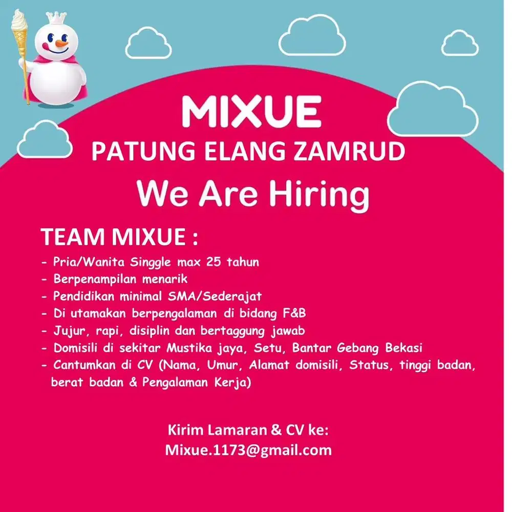 Lowongan Kerja Mixue