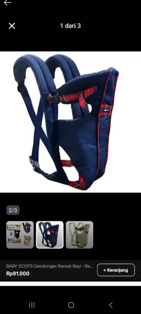 Baby carrier baby scots combination gendongan bayi