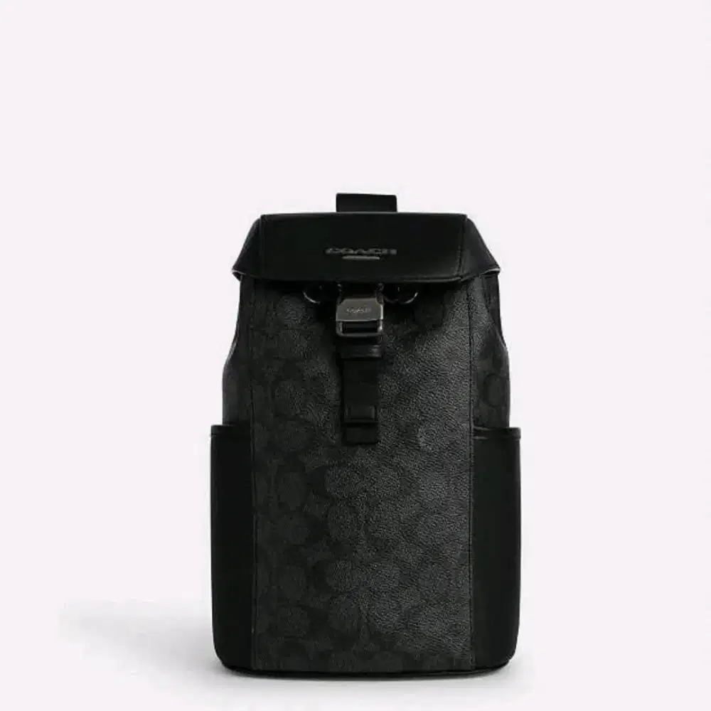 Tas Sling Bag Coach Japan Racer Pack In Signature Black Charcoal