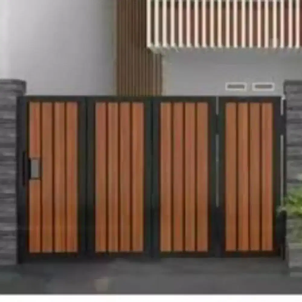 0018 pagar minimalis grc woodplank serat kayu