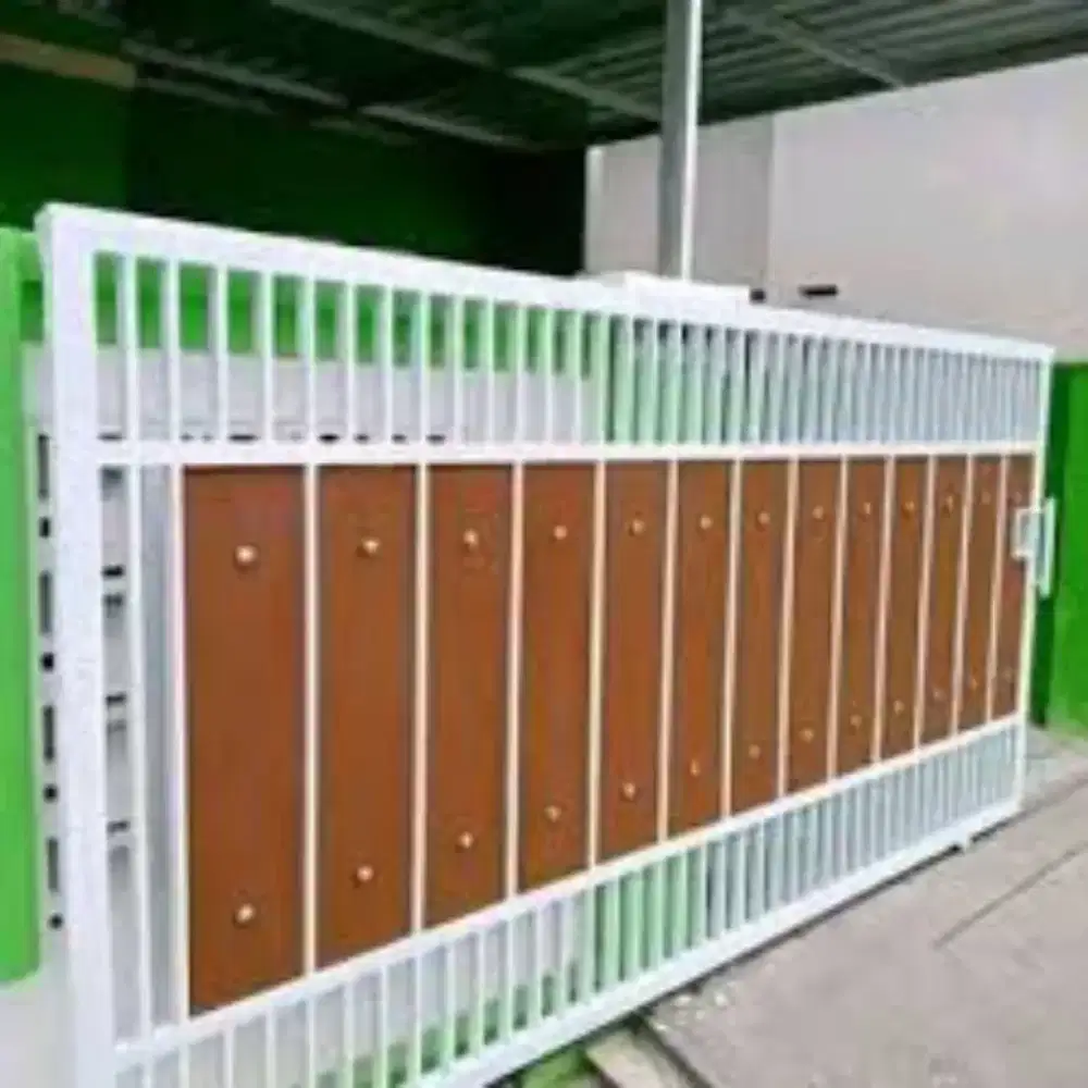 0017;pagar minimalis grc woodplank serat kayu