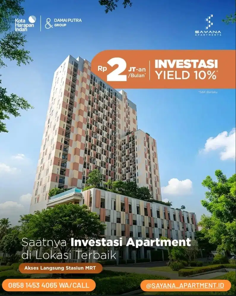 Apartemen impian Strategis, investasi Cuan, Cicilan Sangat Ringan