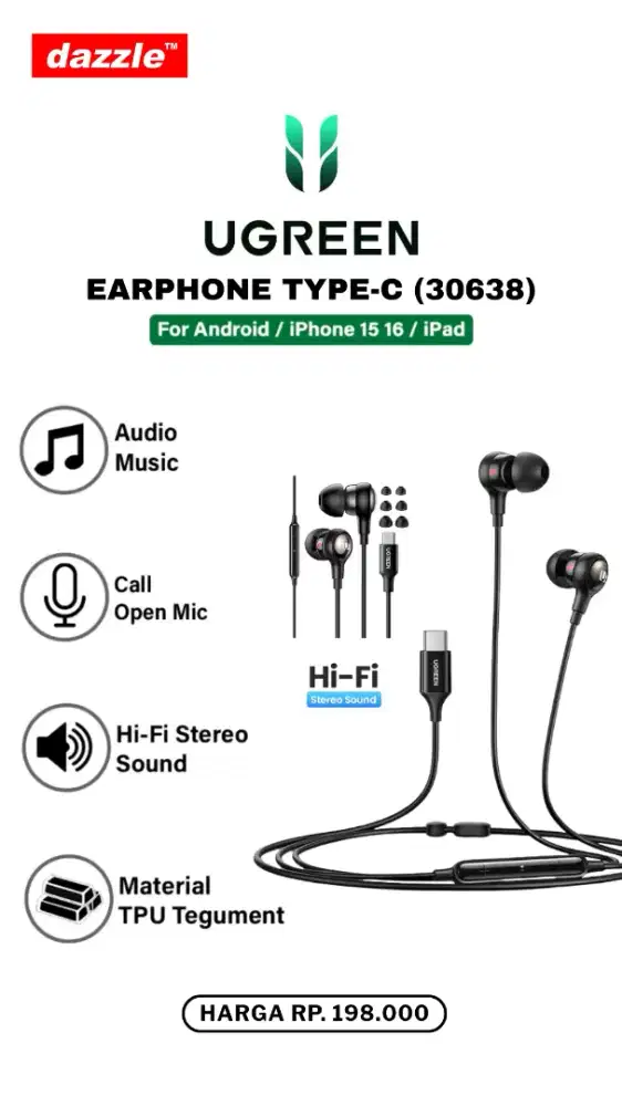 UGREEN EARPHONE TYPE C (30638)