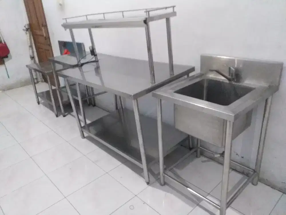 Meja full stainless tebal