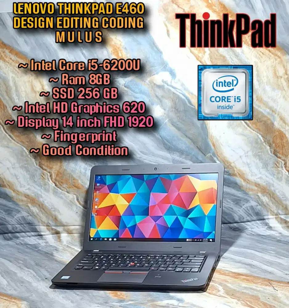 LENOVO THINKPAD E460 INTEL CORE i5 LAPTOP DESIGN EDITING CODING dll