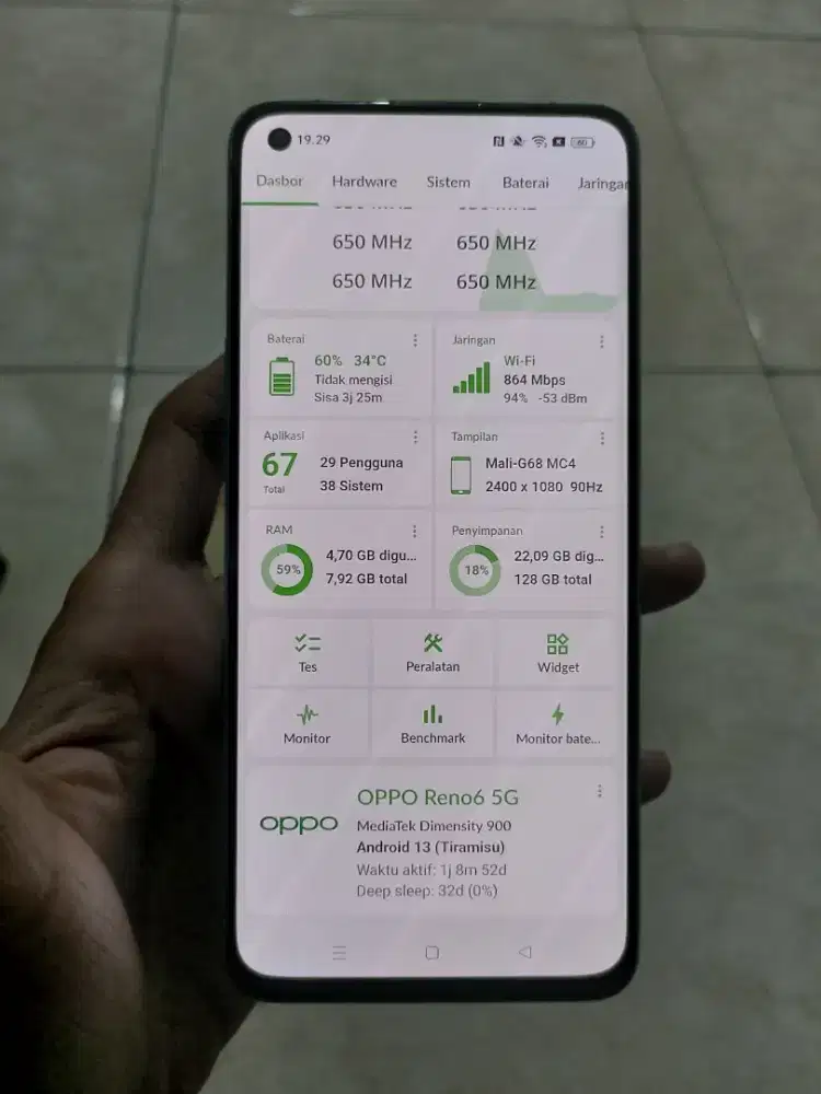 oppo reno 6 5G 8/128 batangan hp aja.