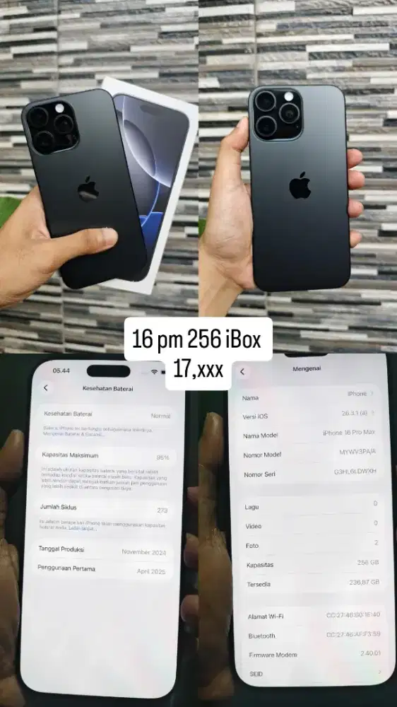 Iphone 16 promax 256 black titanium iBox