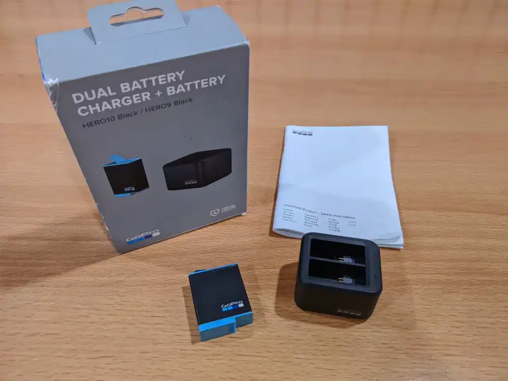 Baterai & charger external original untuk GoPro Hero 9 10 11 12 black
