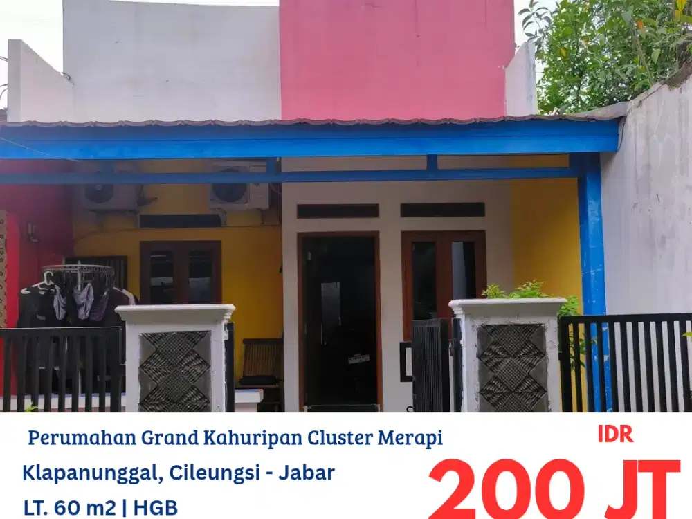 HFN0341 rumah 1 lantai SEMI FURNISH baik terawat Kuldesak di perumahan Grand Kahuripan Cluster Merapi, Klapanunggal, Cileungsi, Jawa Barat
