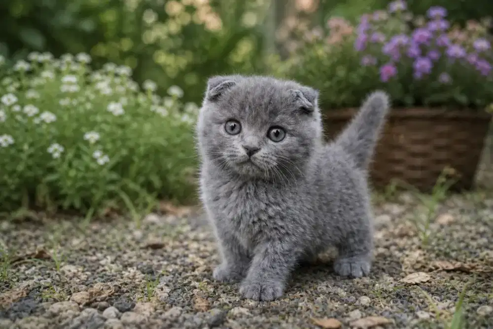 Gealic Scottish Fold Gray Solid