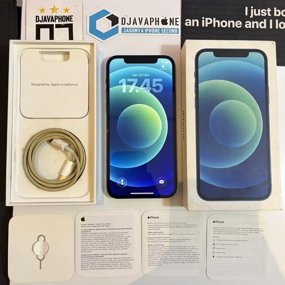 iPhone 12 Blue 128GB BH 94% Ex iBox Resmi