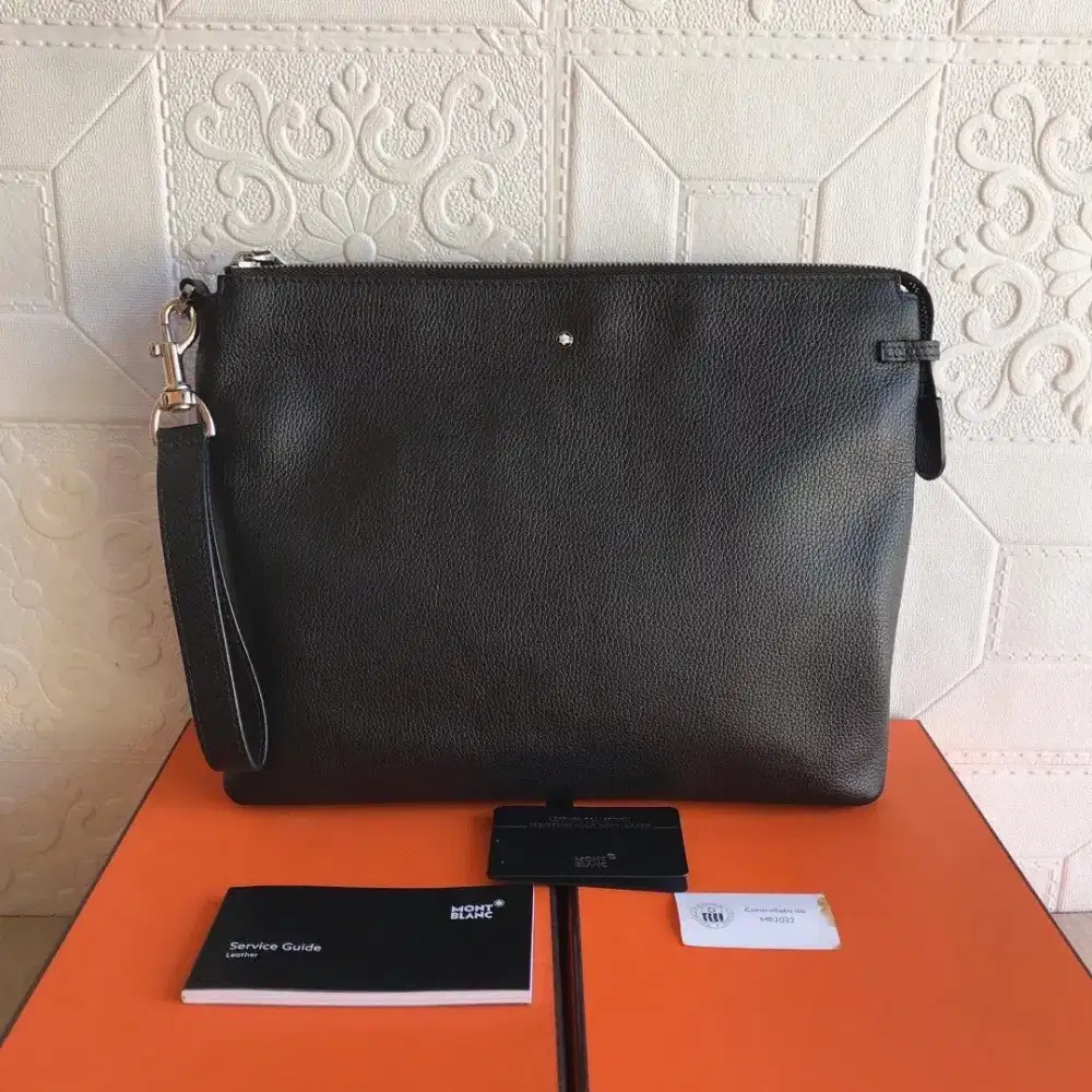 Montblanc Meisterstuck black leather tas clutch original