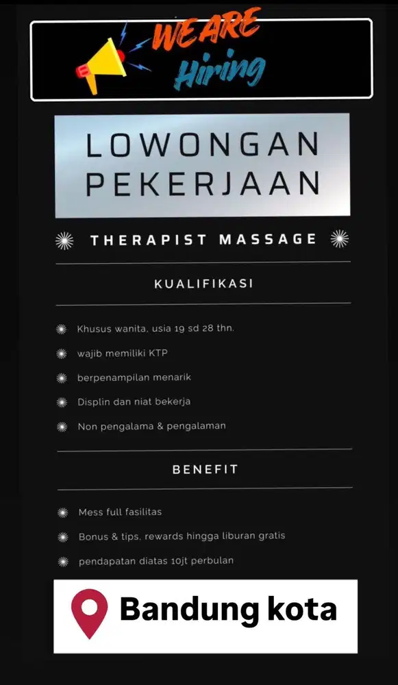 Dibutuhkan Therapist wanita