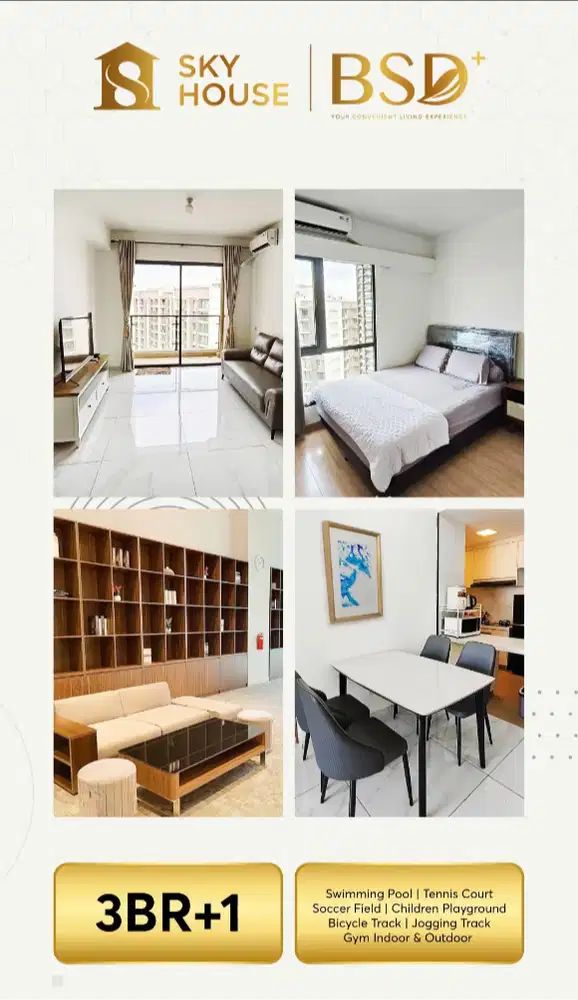 Sky House BSD Tower Claymore Lt. 35 – View Pool & Gunung