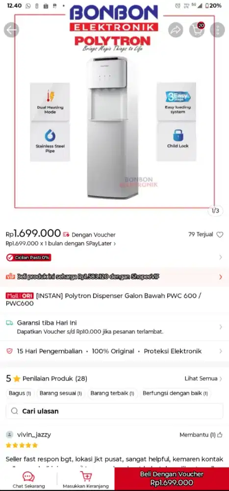 Water Dispenser Polytron PWC 600
