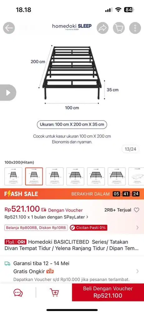 dipan kasur single alas tempat tidur