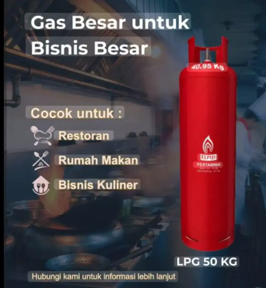 Gas LPG 50kg refill gratis ongkir jabodetabek