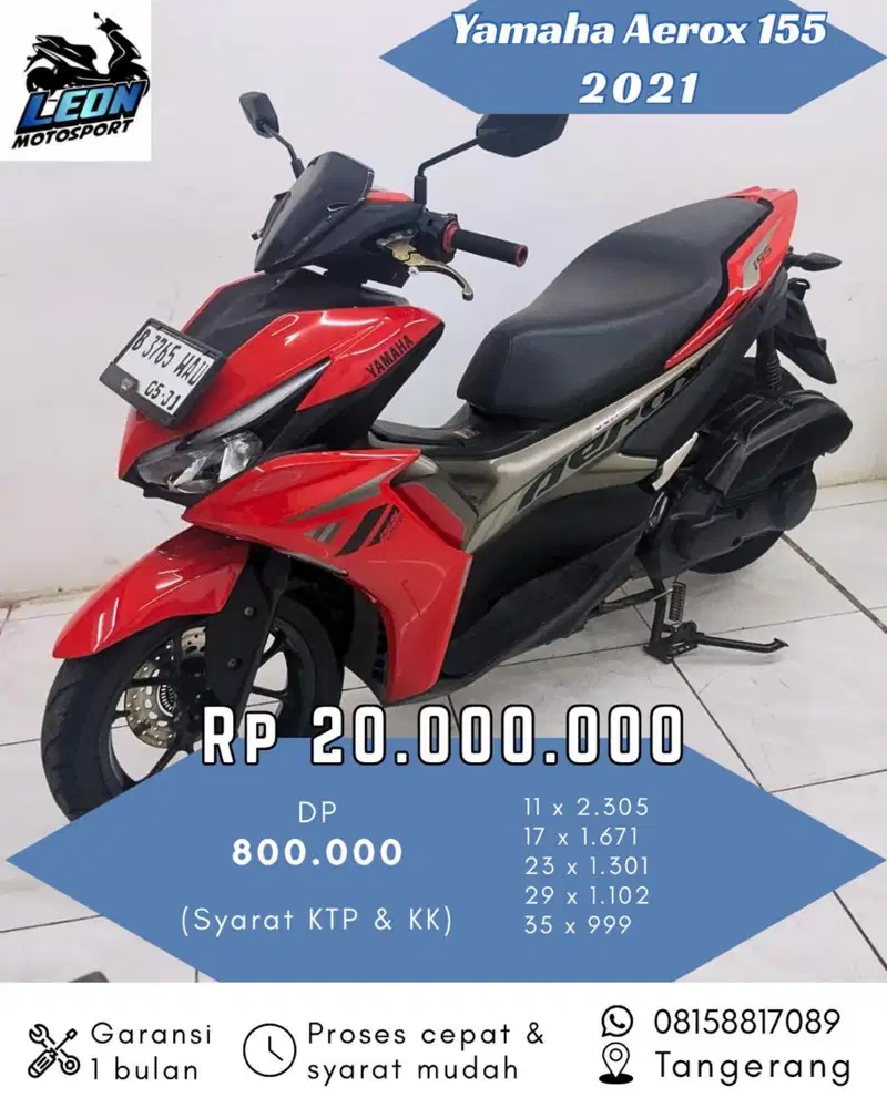 Yamaha aerox VVA 155 2021, jual beli motor seken