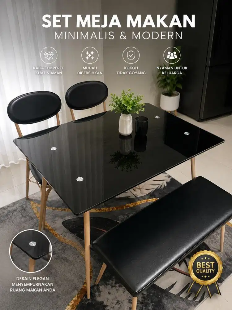 Set Meja Makan Informa Elegan Minimalis Full Set Murah