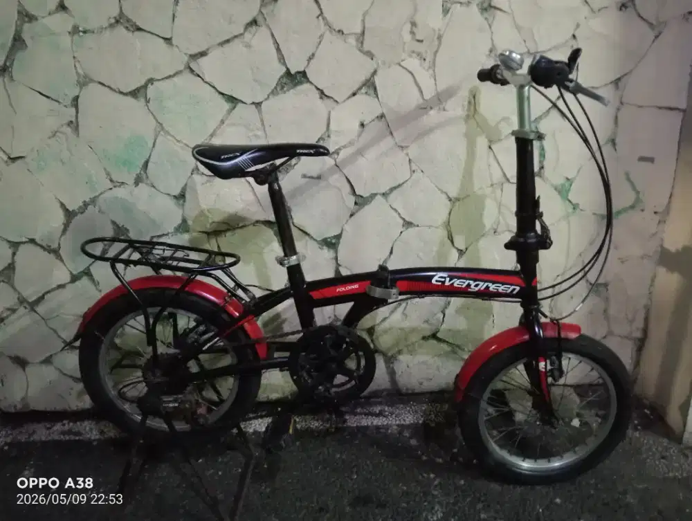 Jual butuh sepeda lipat Evergreen UK 16 gigi 6 speed kondisi normal
